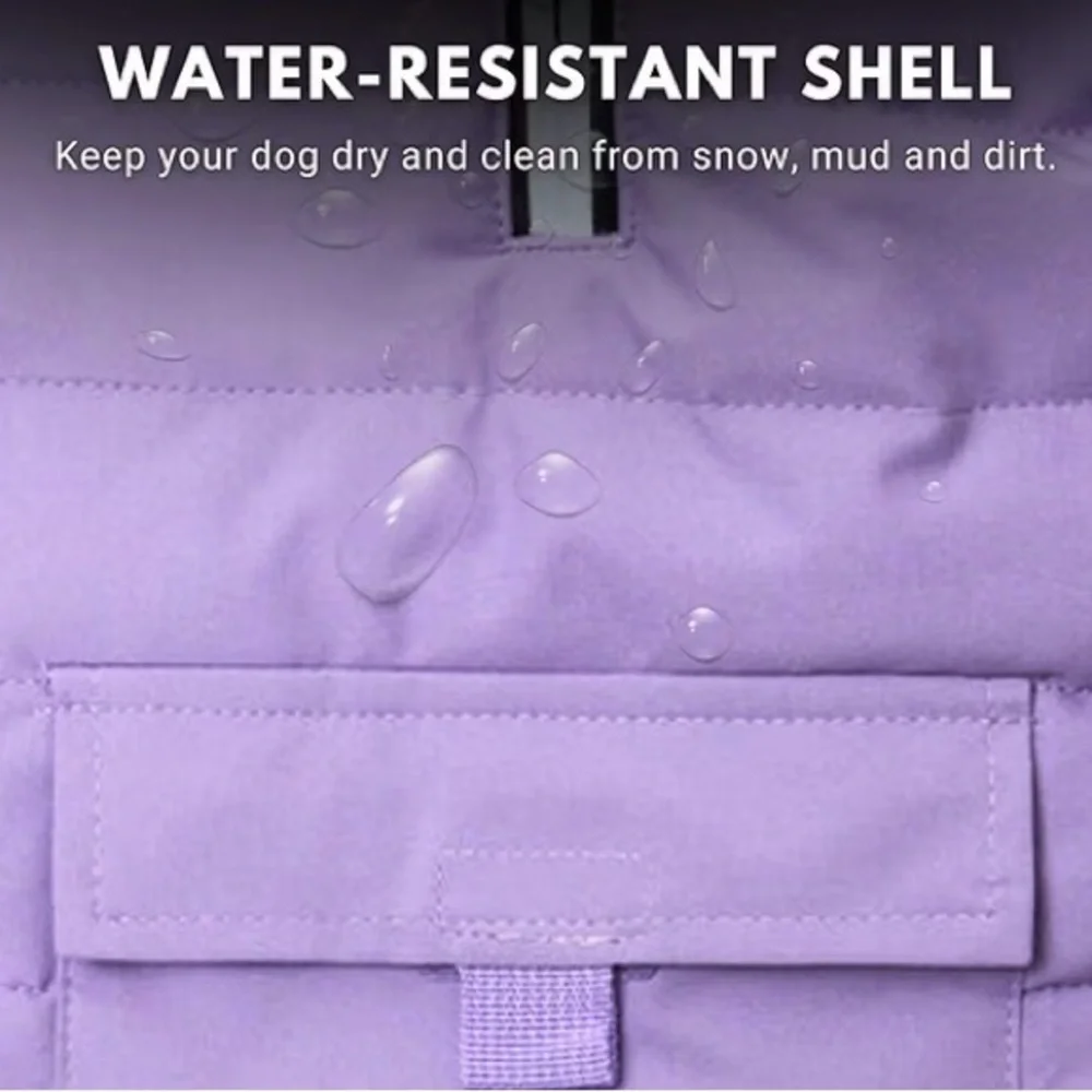 Spark Paws Dog Winter Jacket, Water-Resistant Coat, Lilac XL - Picture 4 of 5